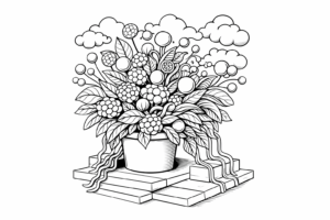 Plant Pot Coloring Pages