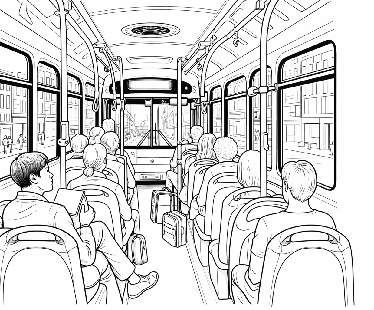 City Bus Commute Scene