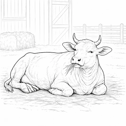 Funny Cow Coloring Page 5