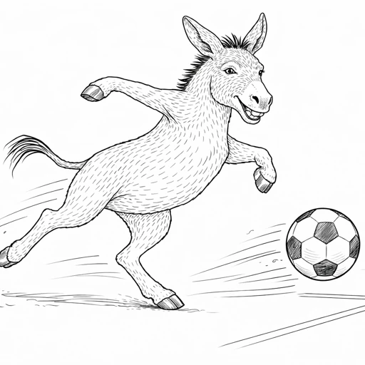 Funny Donkey Coloring Page 30