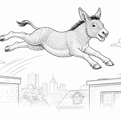 Funny Donkey Coloring Page 38