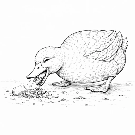 Funny Duck Coloring Page 14