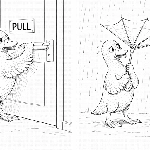 Funny Duck Coloring Page 2