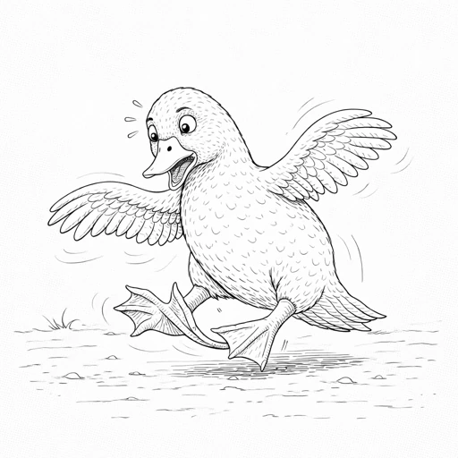 Funny Duck Coloring Page 4
