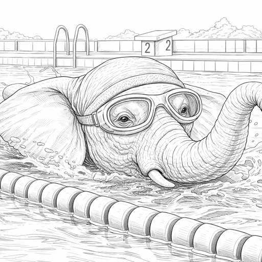 Funny Elephant Coloring Page 28
