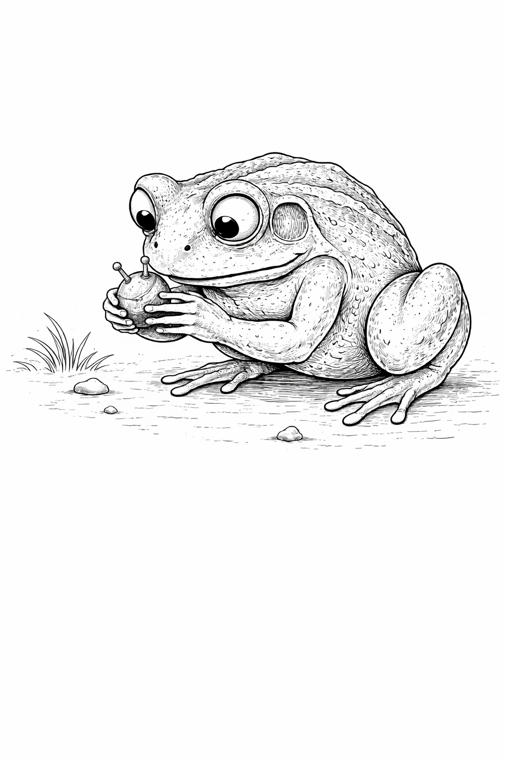 Funny Frog Coloring Page 10