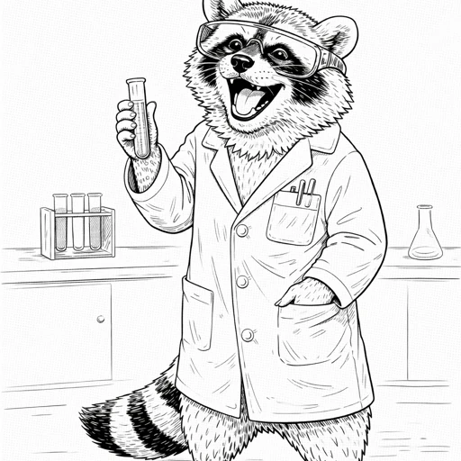 Funny Raccon Coloring Image (1)