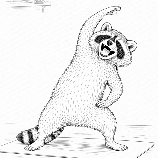 Funny Raccon Coloring Image (13)