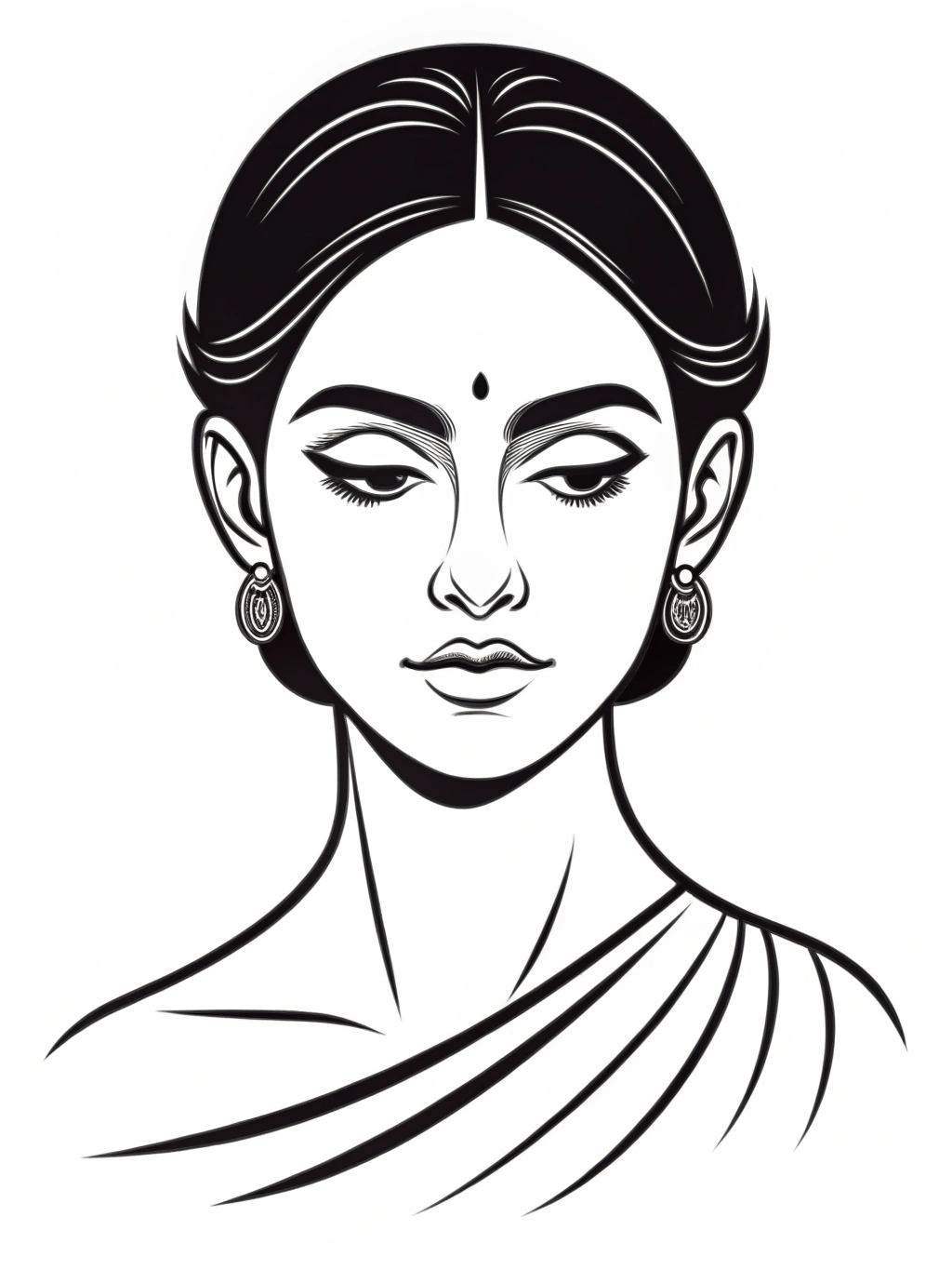 Human Portrait Coloring Page #075
