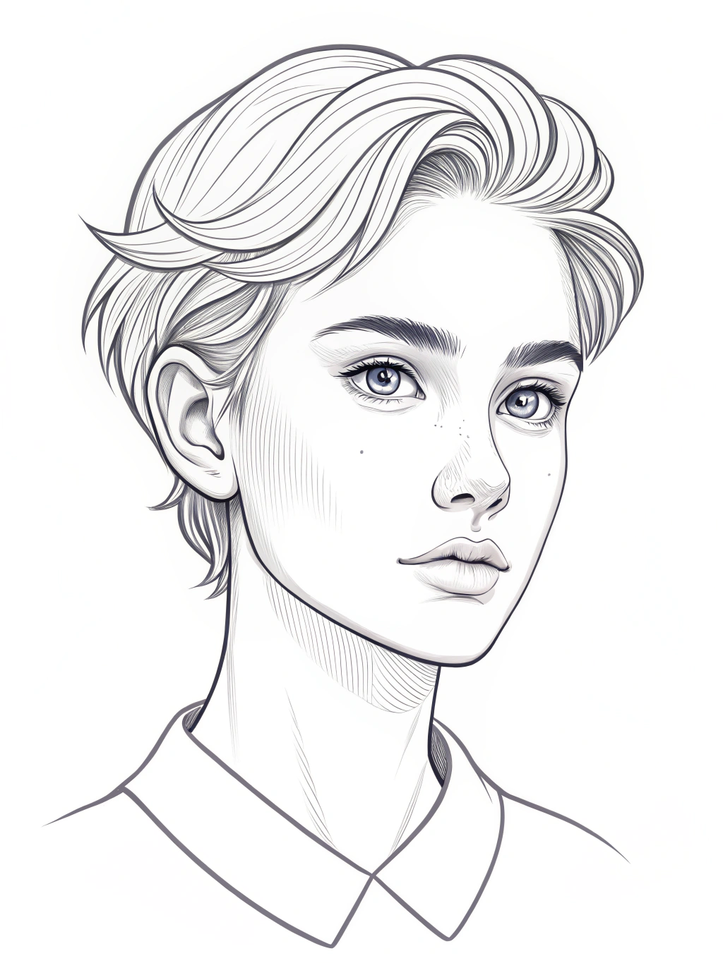 Human Portrait Coloring Page #088