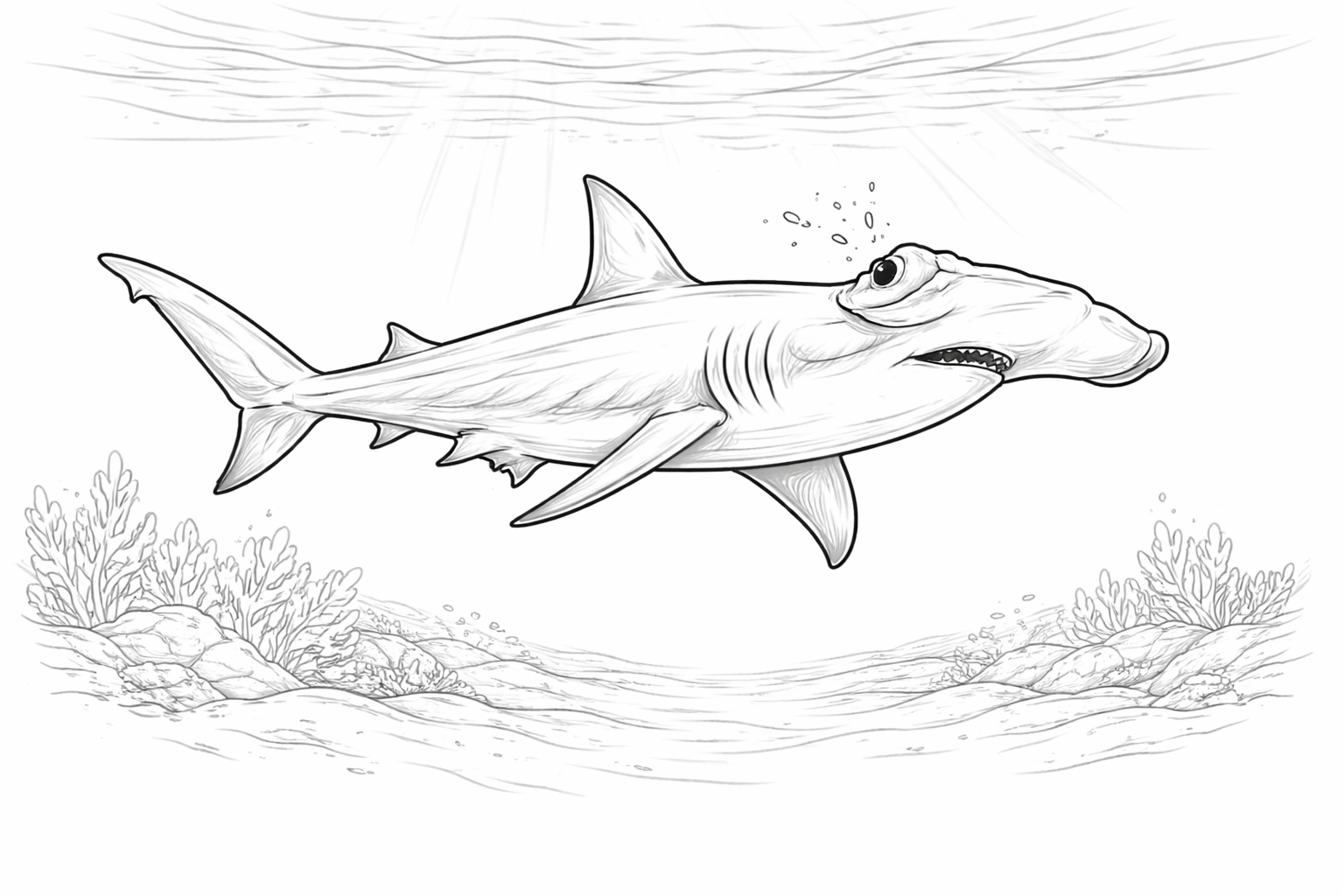 Hammerhead Shark Coloring Page
