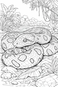 detailed anaconda coloring page