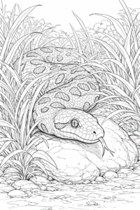 anaconda in jungle coloring page