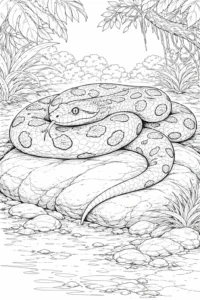 realistic anaconda coloring page