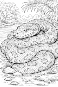 coiled anaconda coloring page