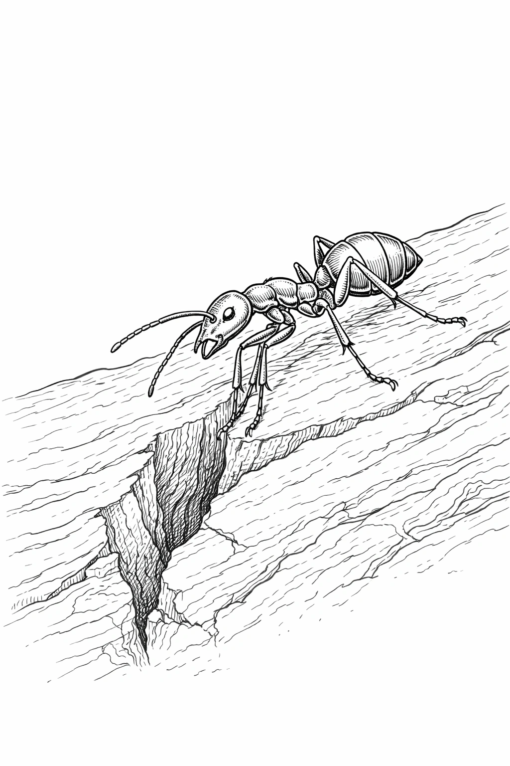 realistic ant coloring page