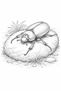 beetle on stone coloring page