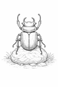 beetle on rock coloring page