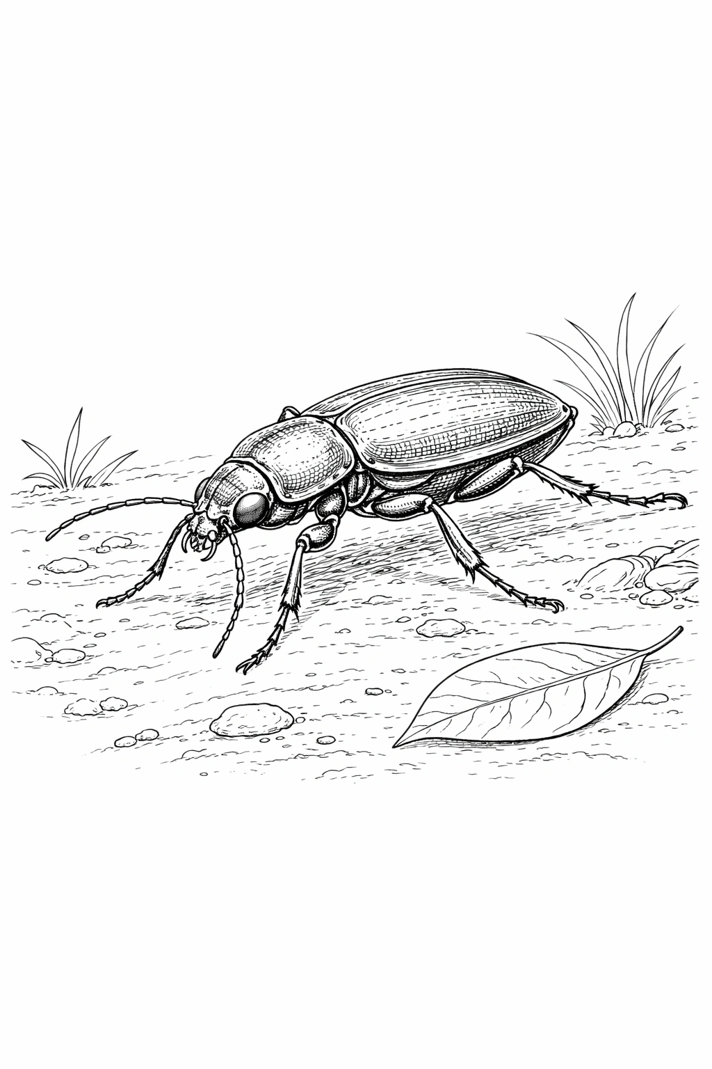 Ground Beetle Coloring Page