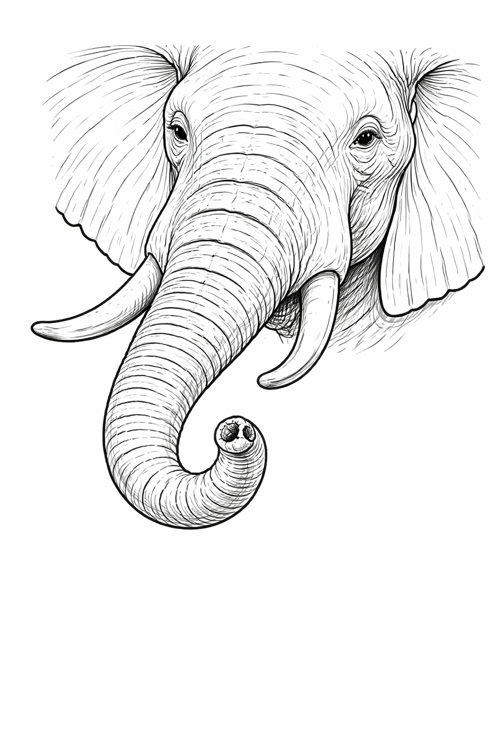 Elephant Face Coloring Page