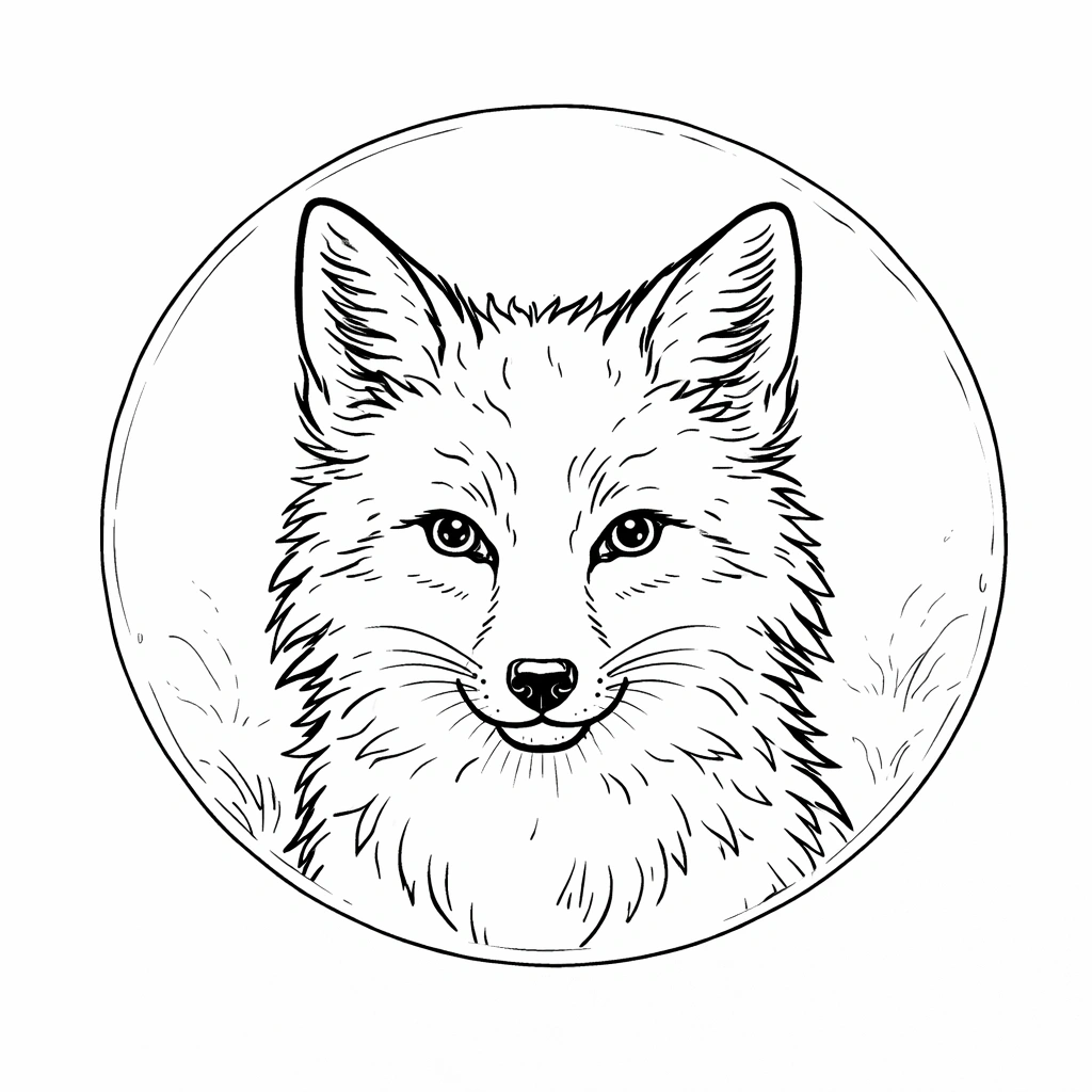 Fox Face Portrait Coloring Page