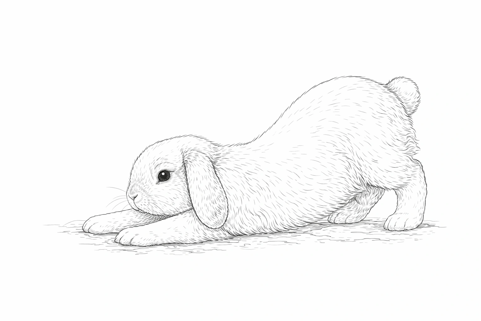 Resting Holland Lop Rabbit Coloring Page