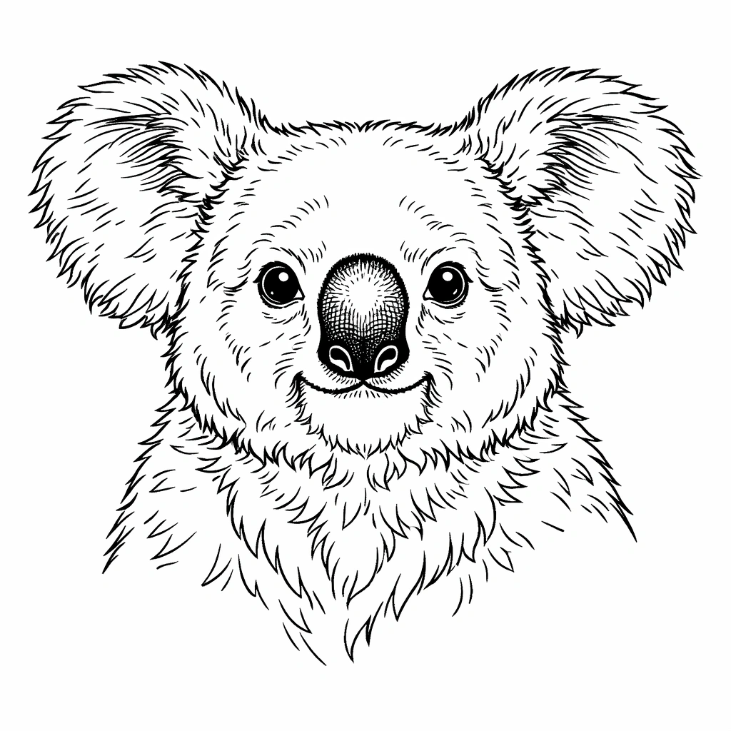 Koala Face Coloring Page
