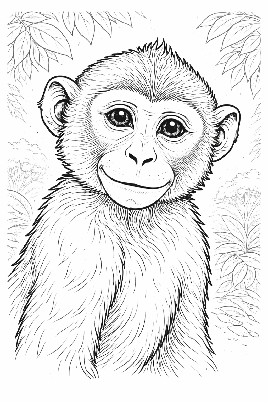 Monkey Face Coloring Page