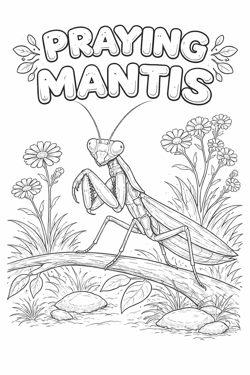 Praying Mantis Coloring Image 1