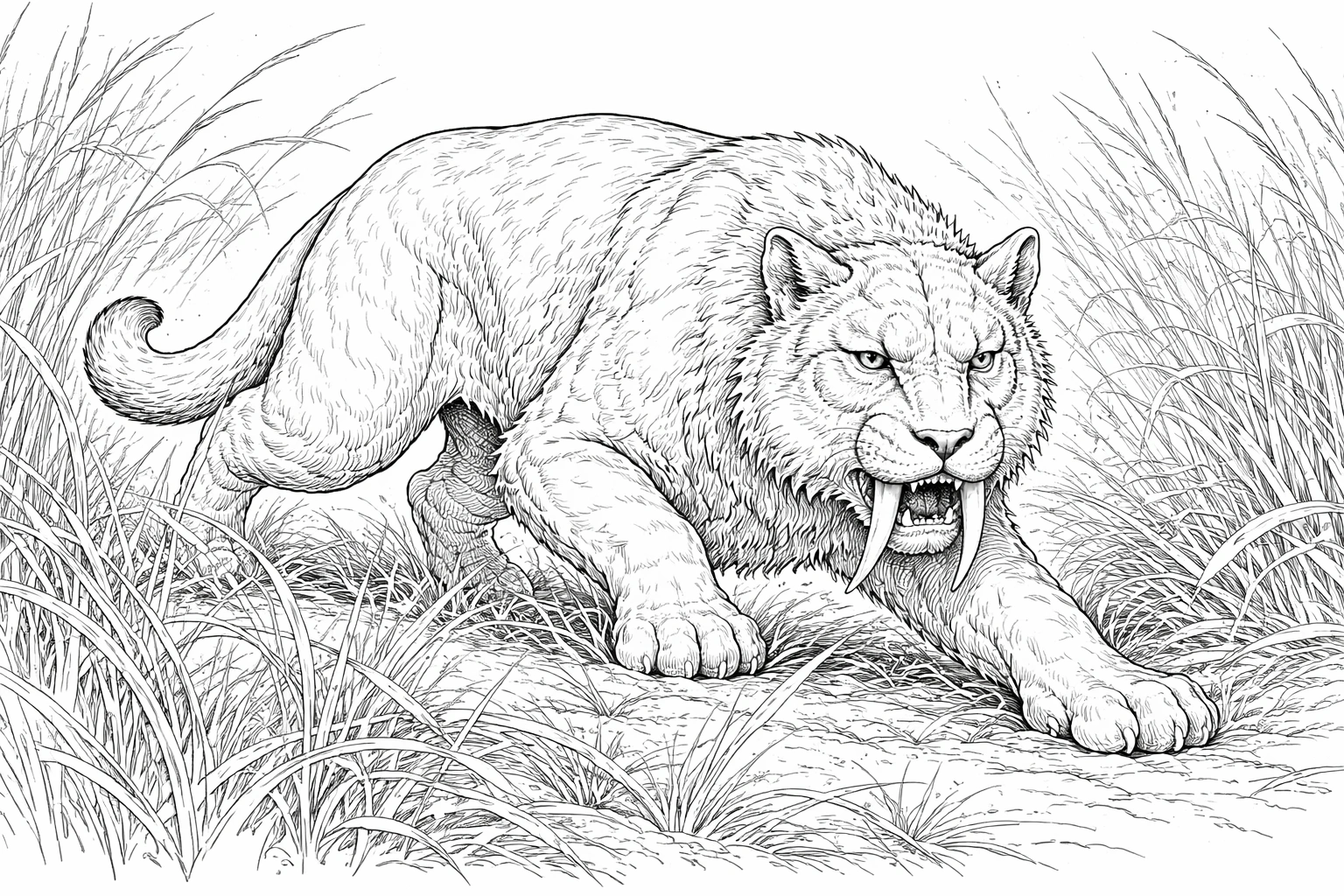 Smilodon Coloring Page