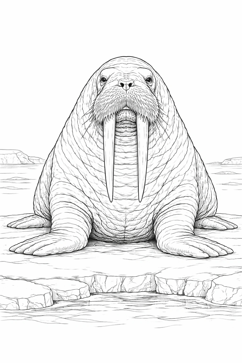 Sitting Walrus Coloring Page