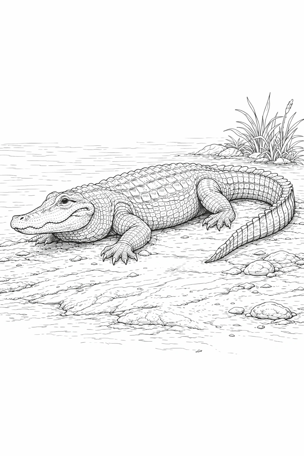 Swamp Alligator Coloring Page