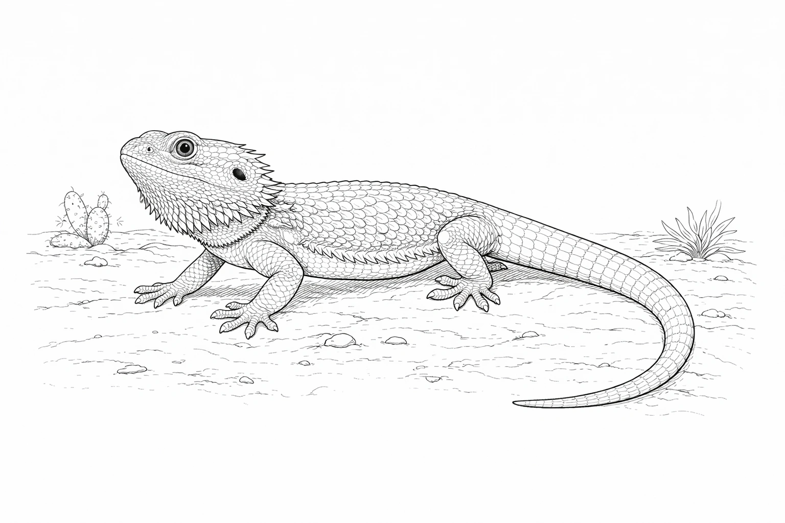 detailed bearded dragon coloring image