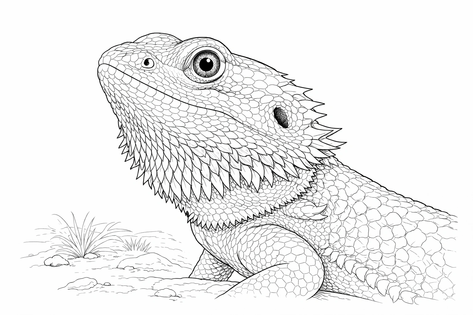 bearded dragon face coloring page