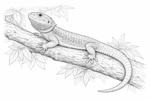 realistic bearded dragon coloring page