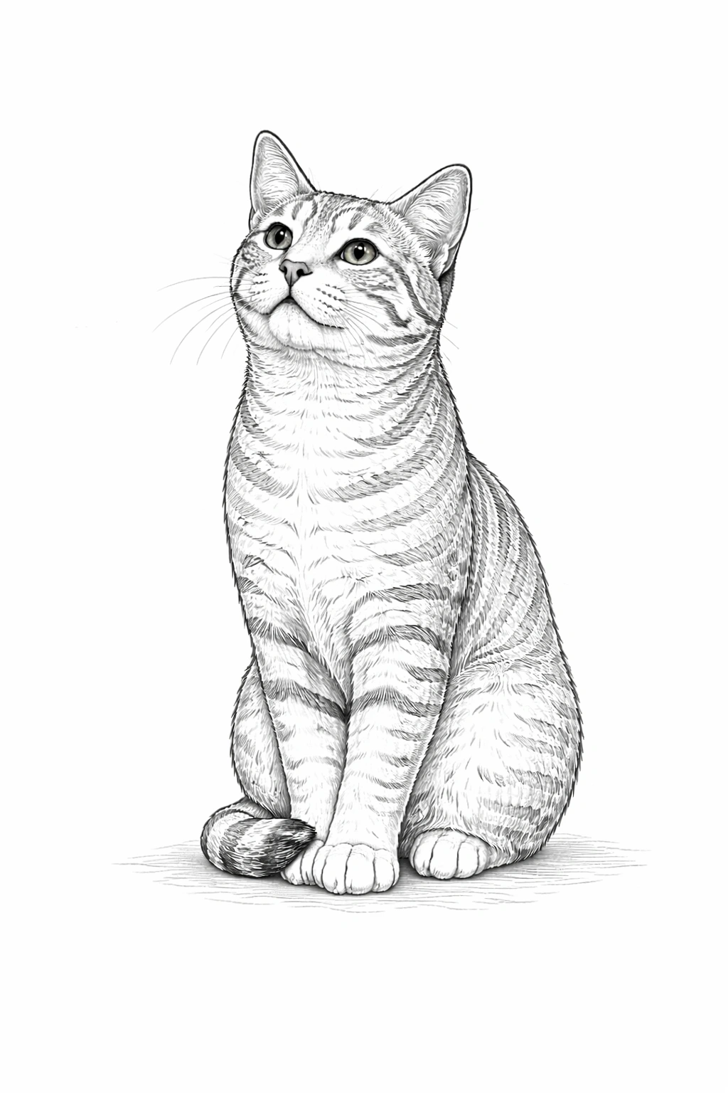 Sitting Cat Coloring Page