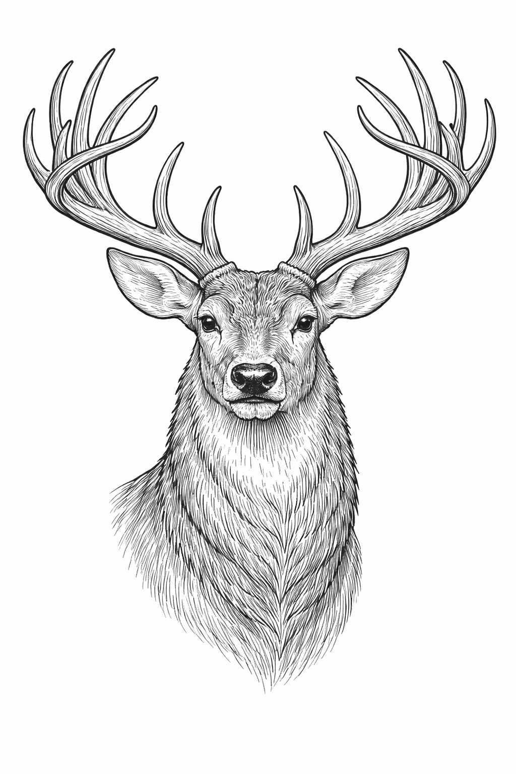 Deer Face Coloring Page