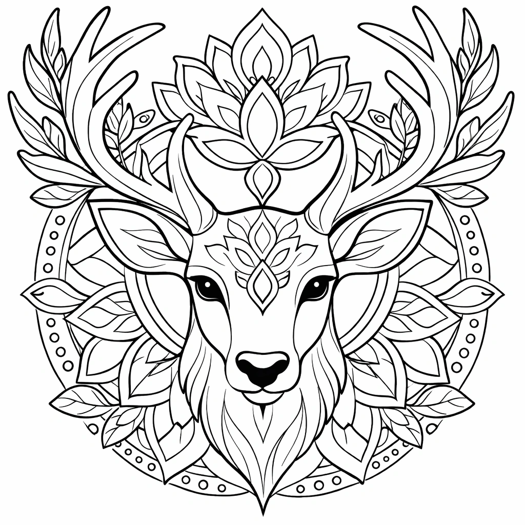 Deer Mandala Coloring Page 10