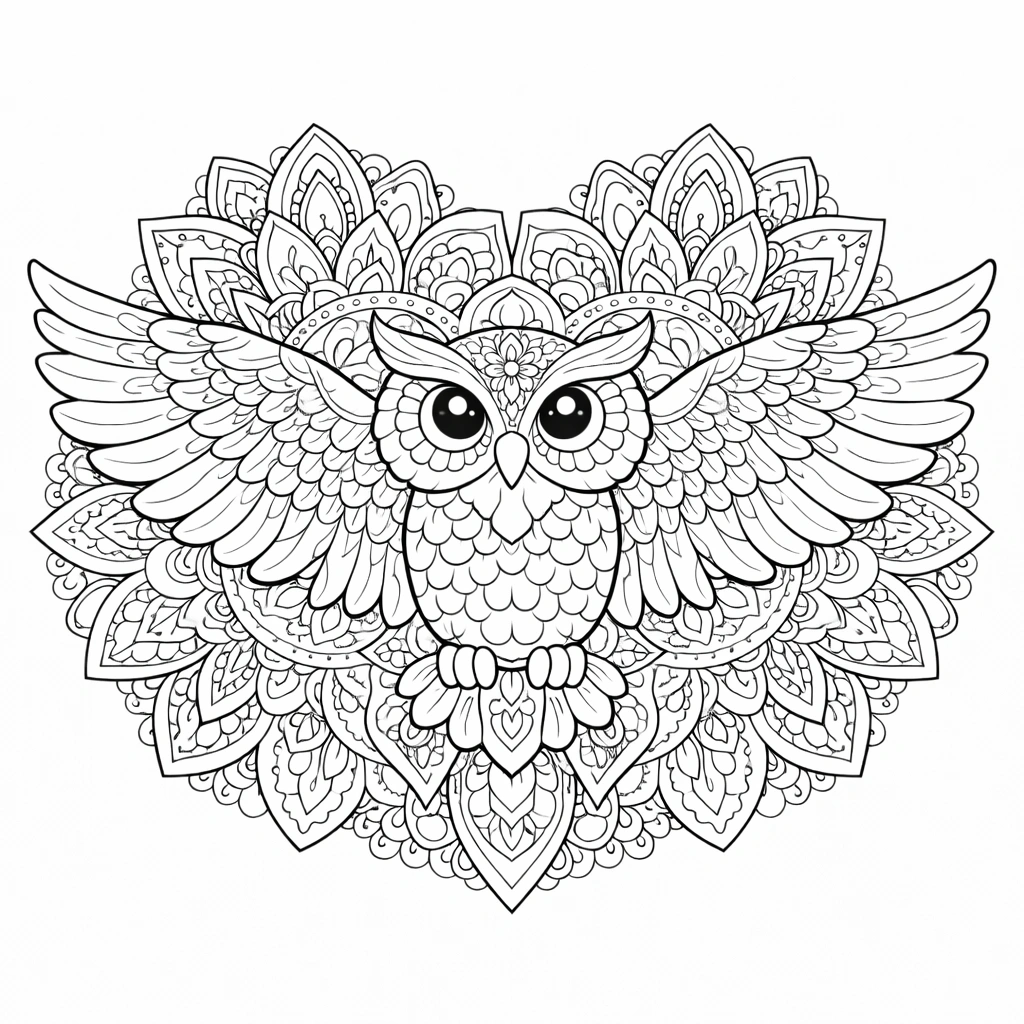 Owl Mandala Coloring Image 9