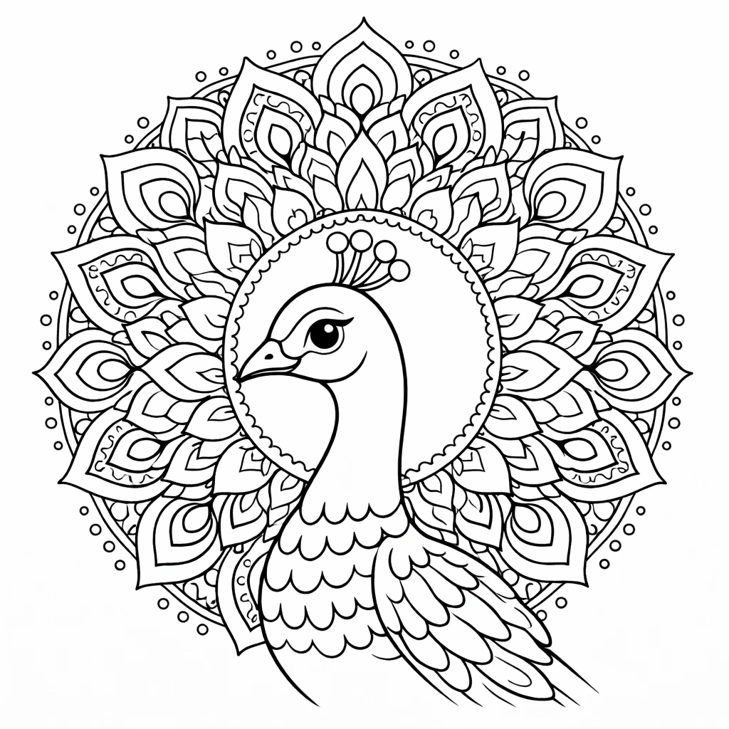 Peacock Coloring Image 12