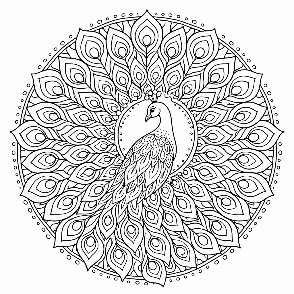 Peacock Coloring Image 8