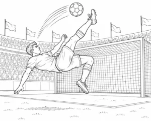 Bicycle Kick Soccer Coloring Page