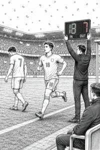 Soccer Substitution Coloring Page