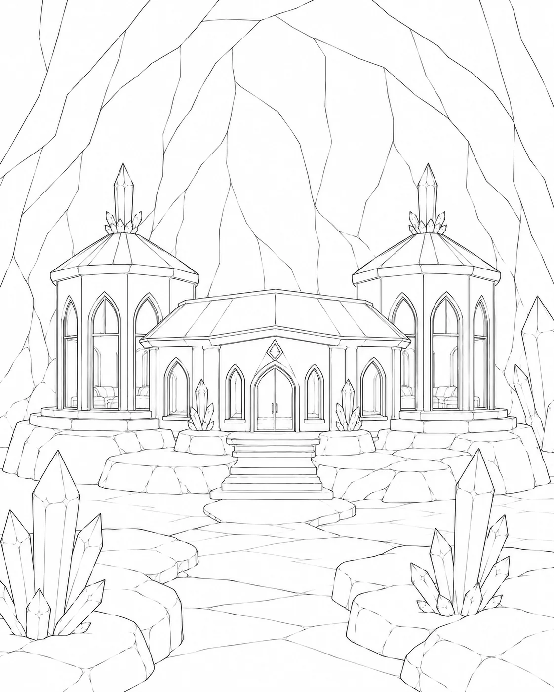 Barnside Crystal Cave House Coloring Page
