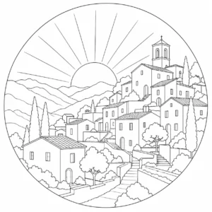 Cliffside Canyon House Coloring Page