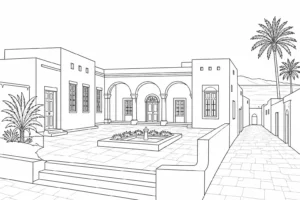 Country Farmhouse Scene 662 Coloring Page