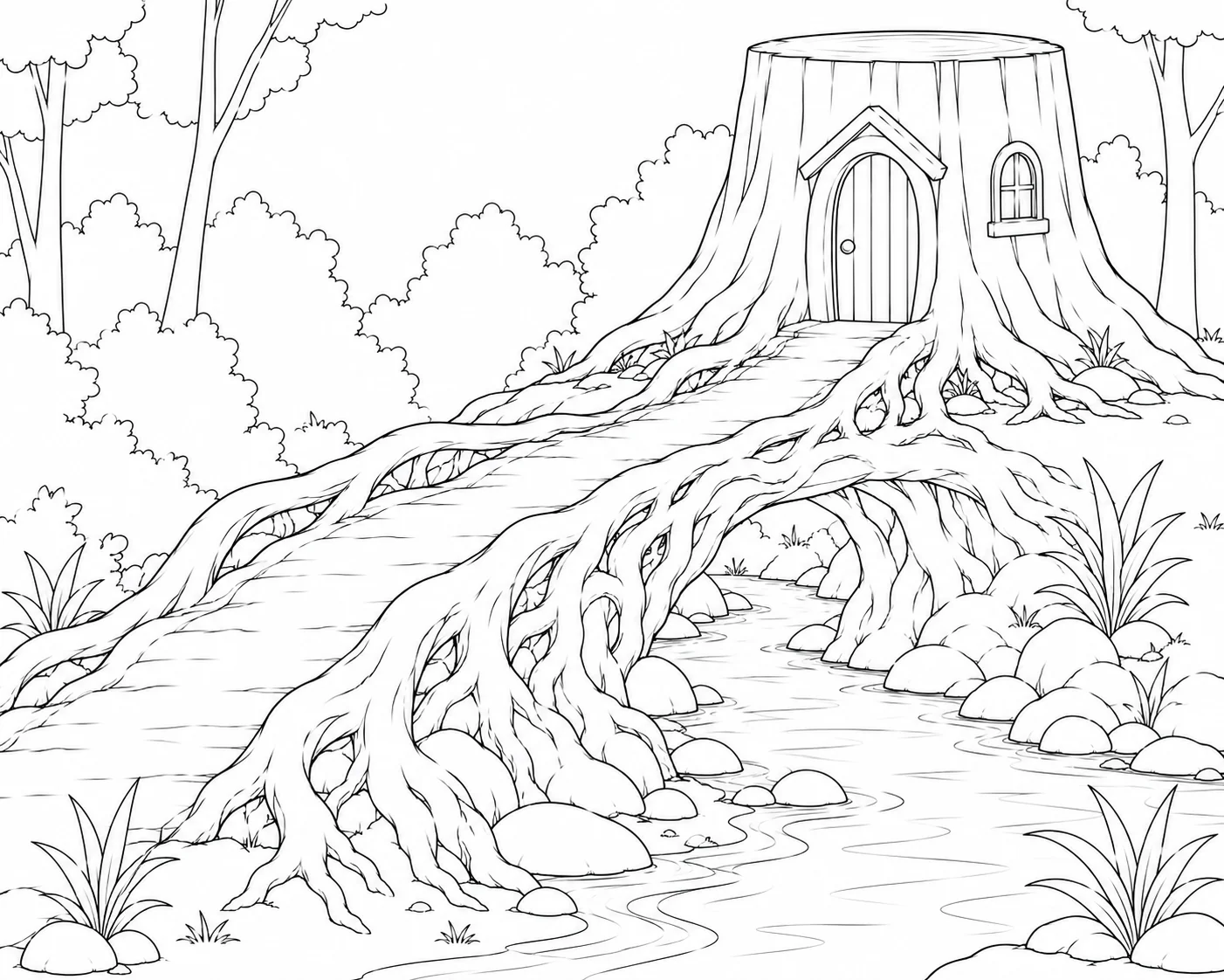 Cozy Countryside Barn Cottage Coloring Page