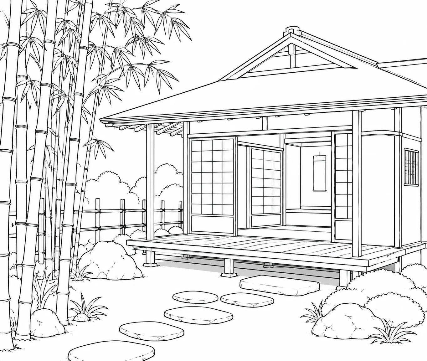 Cozy Crystal Garden House Coloring Page