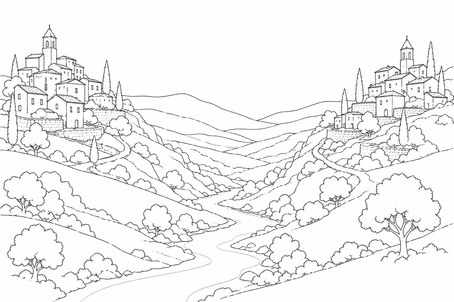 Farmyard Canyon House Coloring Page