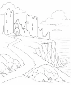 Garden Ancient Ruins Coloring Page